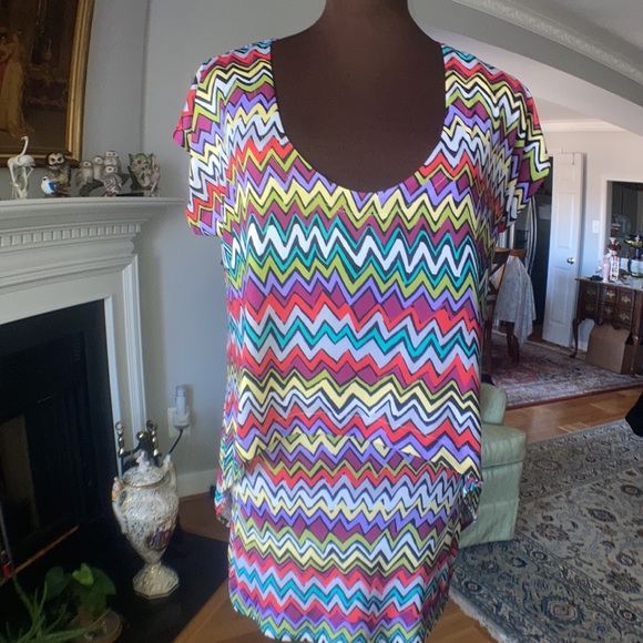 One of a kind. T-Bags 3 in 1 chevron minidress/tunic/top - Picture 3 of 9